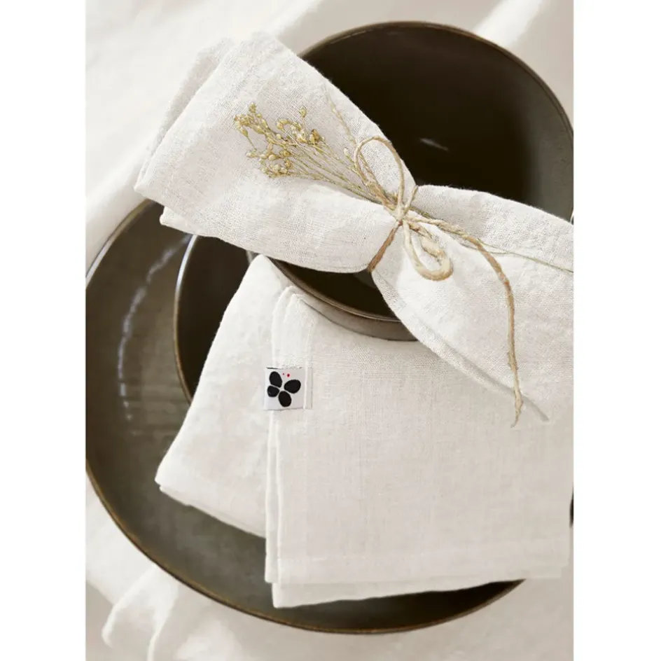 Fabrique de Styles Serviettes De Table*Lot de 3 serviettes en lin lavé 40x40cm - Soline