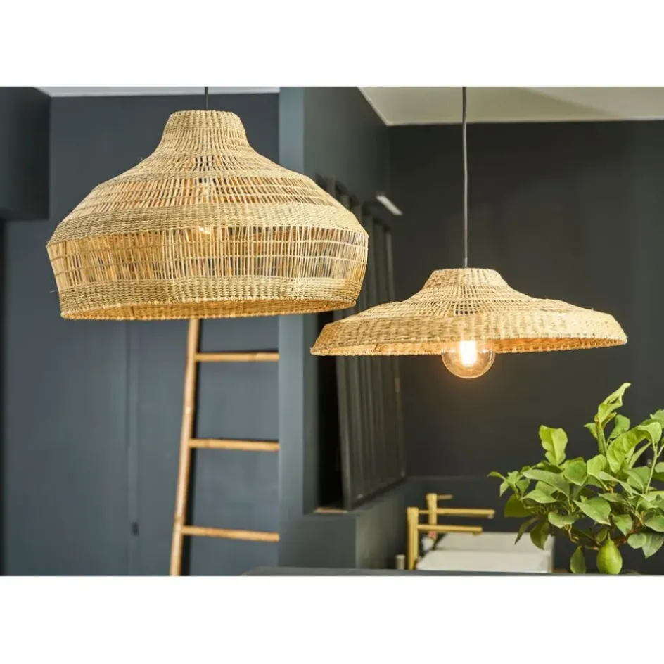 Fabrique de Styles Suspensions*Lot de 2 suspensions en jonc de mer non électrifiées d58/d42cm - Cordlacy