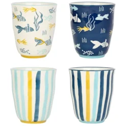 Fabrique de Styles Tasses Et Mugs*Lot de 4 tasses en grès - un été à la mer