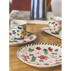 Fabrique de Styles Tasses Et Mugs*Lot de 4 tasses en grès fleur 17cl - Bellagio