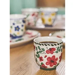 Fabrique de Styles Tasses Et Mugs*Lot de 4 tasses en grès fleur 17cl - Bellagio