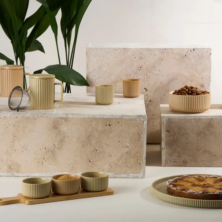 Fabrique de Styles Tasses Et Mugs*Lot de 2 tasses en grès nude 17cl - Sweet Leaves