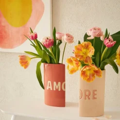 Fabrique de Styles Vases Et Soliflores*Lot de 2 vases en grès 13x6.5xh24cm - Funny