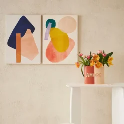 Fabrique de Styles Vases Et Soliflores*Lot de 2 vases en grès 13x6.5xh24cm - Funny