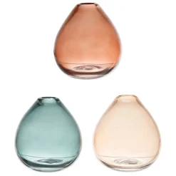 Fabrique de Styles Vases Et Soliflores*Lot de 3 vases en verre émeraude, grenade et terracotta - cyrius