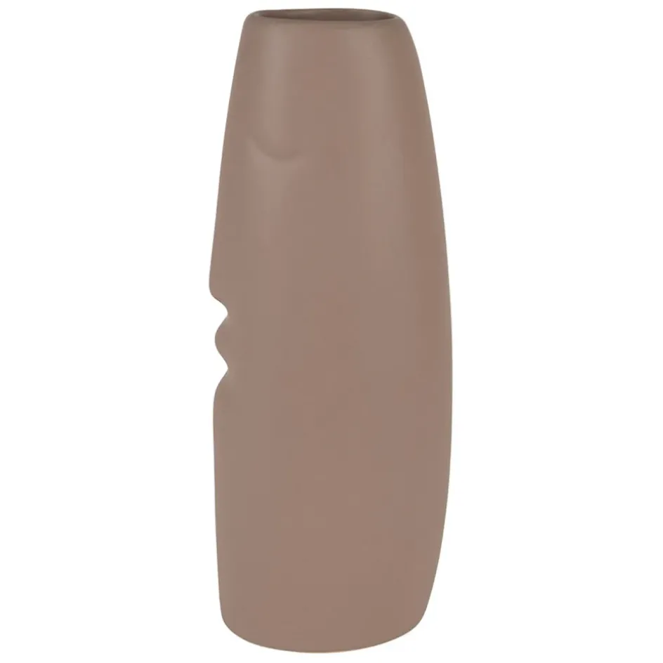 Fabrique de Styles Vases Et Soliflores*Lot de 2 vases visage en grès et beige h30cm