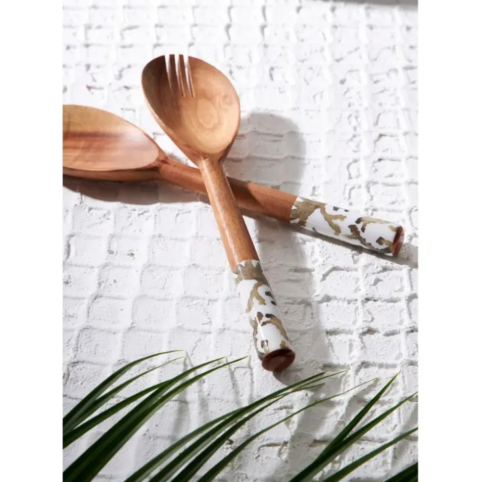 Fabrique de Styles Ustensibles De Cuisine*Lot de couverts de salade en manguier - Estran