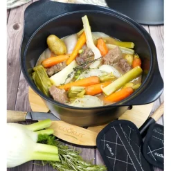 Fabrique de Styles Plats Et Appareils De Cuisson*L'incroyable Cocotte graphite d24cm avec poignée couronne