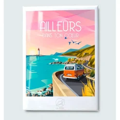 Fabrique de Styles Petits Objets Déco*Magnet ailleurs 6.5x9cm