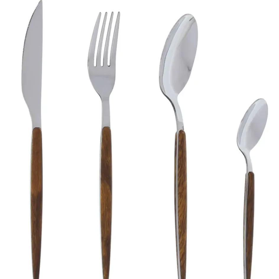 Fabrique de Styles Ménagères*Menagere 24 pièces en inox et effet bois - Amsterdam