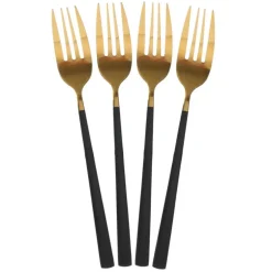 Fabrique de Styles Ménagères*Menagère 16 pieces doré et noir en acier inoxydable