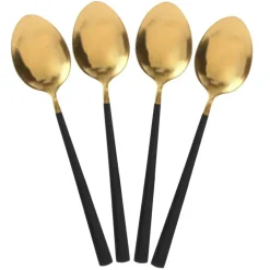 Fabrique de Styles Ménagères*Menagère 16 pieces doré et noir en acier inoxydable