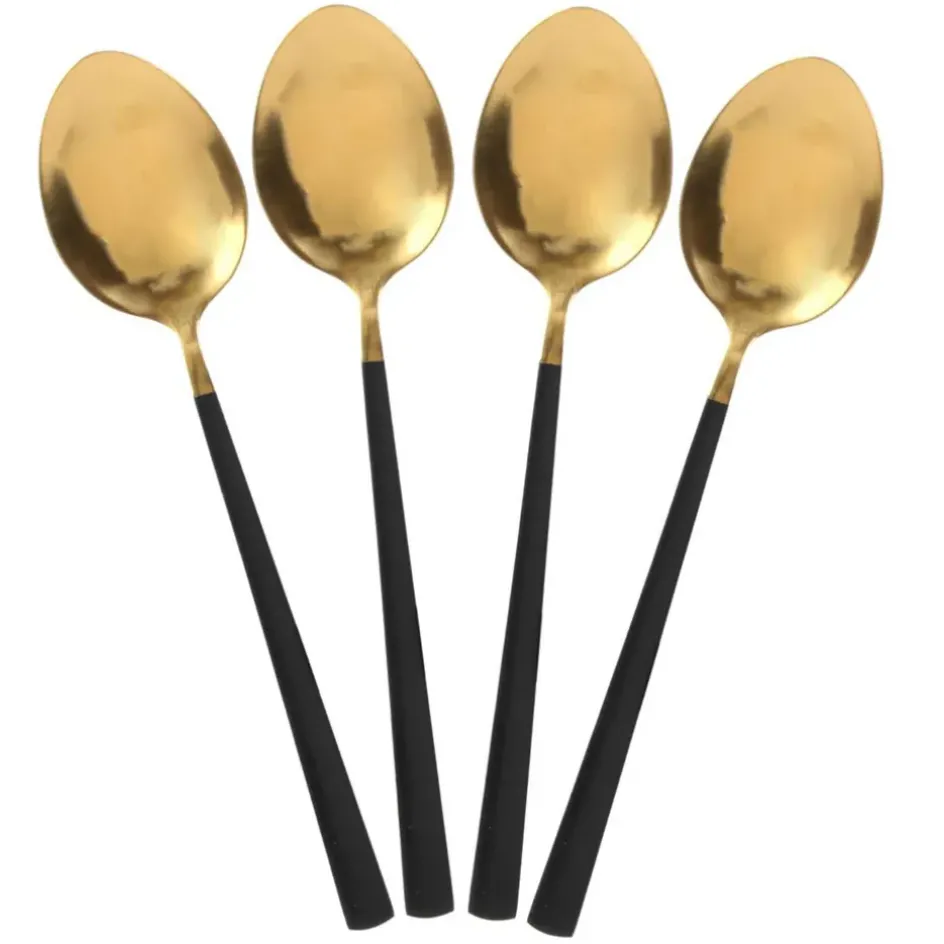 Fabrique de Styles Ménagères*Menagère 16 pieces doré et noir en acier inoxydable