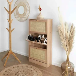 Fabrique de Styles Bibliothèques Et Étagères*Meuble à chaussures 3 portes H113cm - Baia