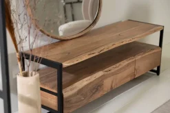 Fabrique de Styles Meubles Tv*Meuble Tv 3 portes en acacia et pieds en fer noir - Brooklyn