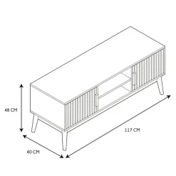 Fabrique de Styles Meubles Tv*Meuble tv en bois naturel 117x48cm - kara