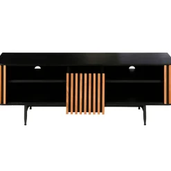 Fabrique de Styles Meubles Tv*Meuble TV en chêne et noir 4 niche L130cm - Linea