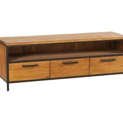 Fabrique de Styles Meubles Tv*Meuble TV en teck massif 3 tiroirs L150cm - Alix