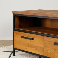Fabrique de Styles Meubles Tv*Meuble TV en teck massif 3 tiroirs L150cm - Alix