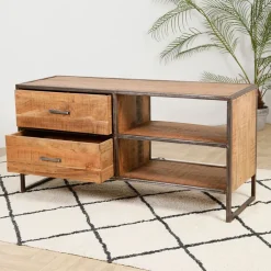 Fabrique de Styles Meubles Tv*Meuble TV industriel en acacia et fer L120cm - Factory