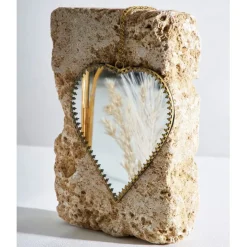 Fabrique de Styles Miroirs*Miroir cœur en laiton et miroir 12.5x13.5cm - Cœur