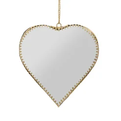 Fabrique de Styles Miroirs*Miroir cœur en laiton et miroir 15x16cm - Cœur