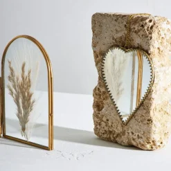 Fabrique de Styles Miroirs*Miroir cœur en laiton et miroir 15x16cm - Cœur