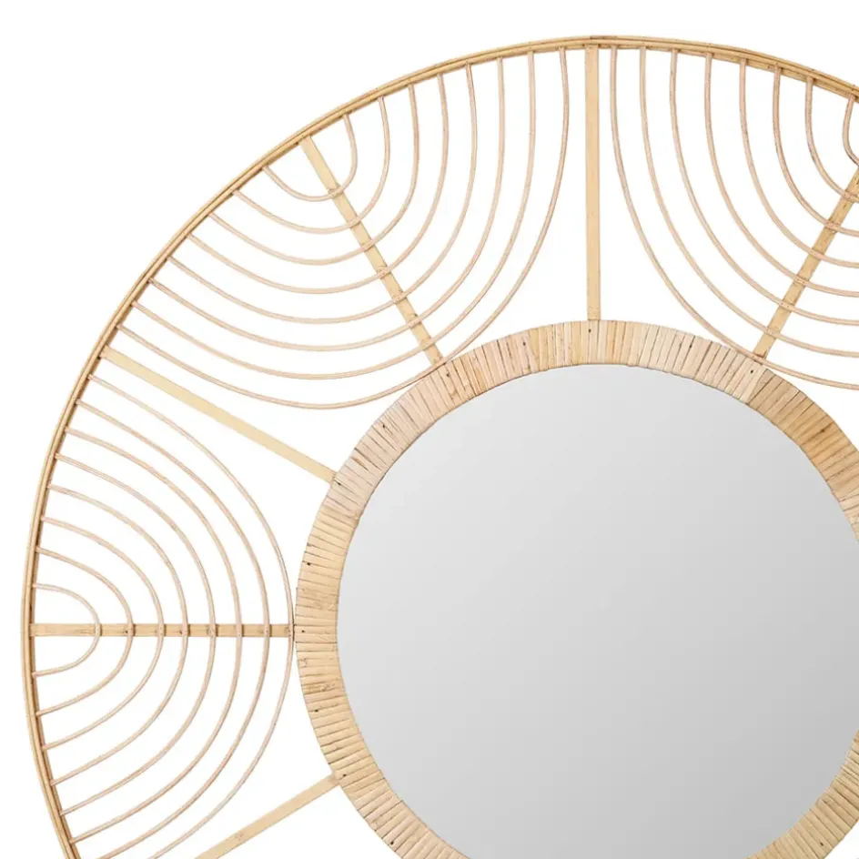 Fabrique de Styles Miroirs*Miroir element en bambou d80cm