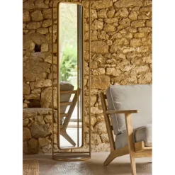 Fabrique de Styles Miroirs*Miroir en fer et panneau de bois h169cm - Aziru