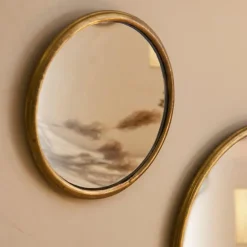 Fabrique de Styles Miroirs*Miroir rond convexe en laiton d14.5cm - Edman