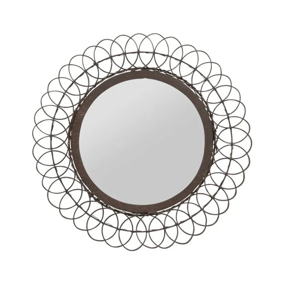 Fabrique de Styles Miroirs*Miroir rond en fer D31cm - Lore