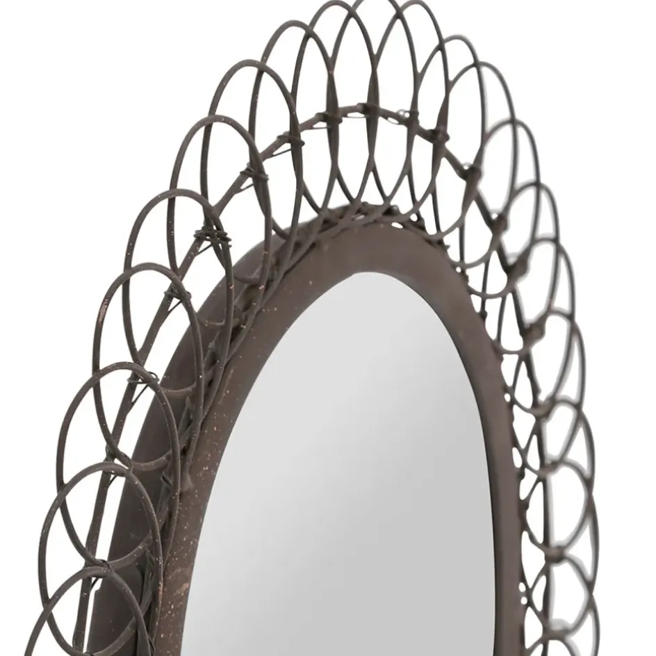 Fabrique de Styles Miroirs*Miroir rond en fer D31cm - Lore