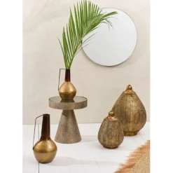 Fabrique de Styles Miroirs*Miroir rond en pin foncé d80cm - Mikawa