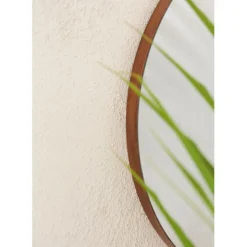Fabrique de Styles Miroirs*Miroir rond en pin foncé d80cm - Mikawa