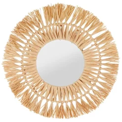 Fabrique de Styles Miroirs*Miroir rond en raphia d50cm