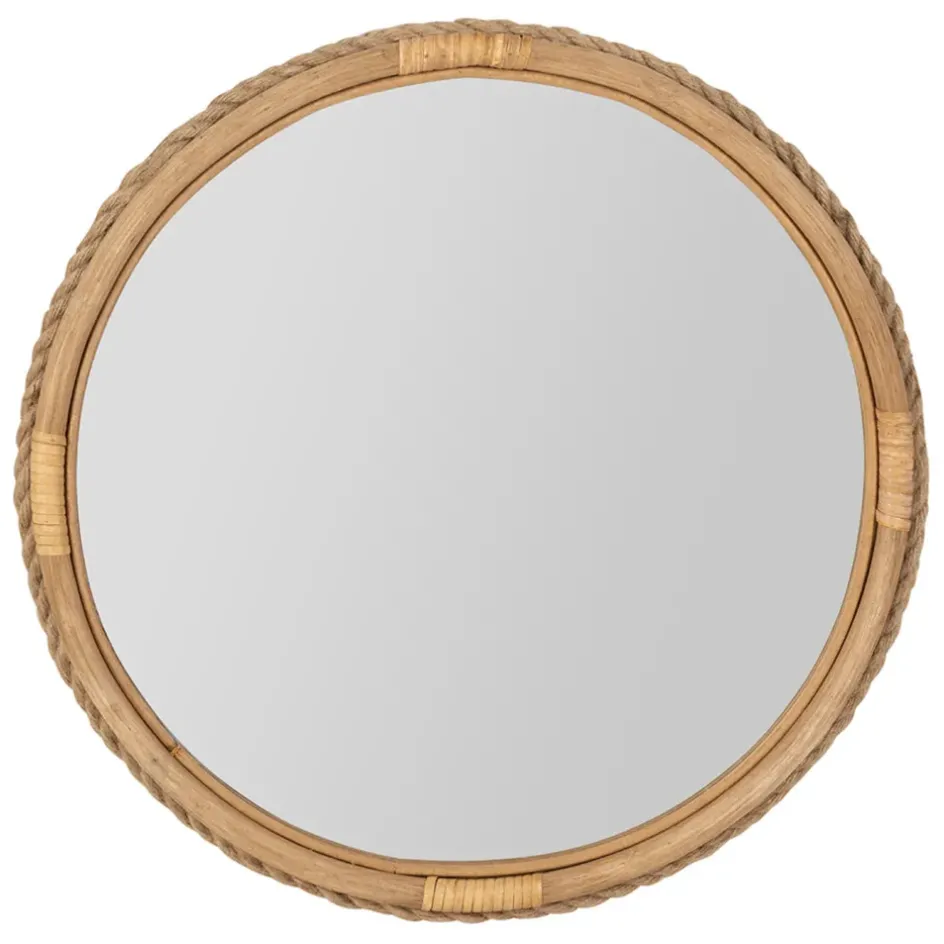 Fabrique de Styles Miroirs*Miroir rond en sapin d53cm - Trappeur