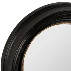 Fabrique de Styles Miroirs*Miroir rond noir et dore d21cm en résine - Aureol