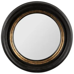 Fabrique de Styles Miroirs*Miroir rond oeil de sorciere noir et doré d33cm - Aureol
