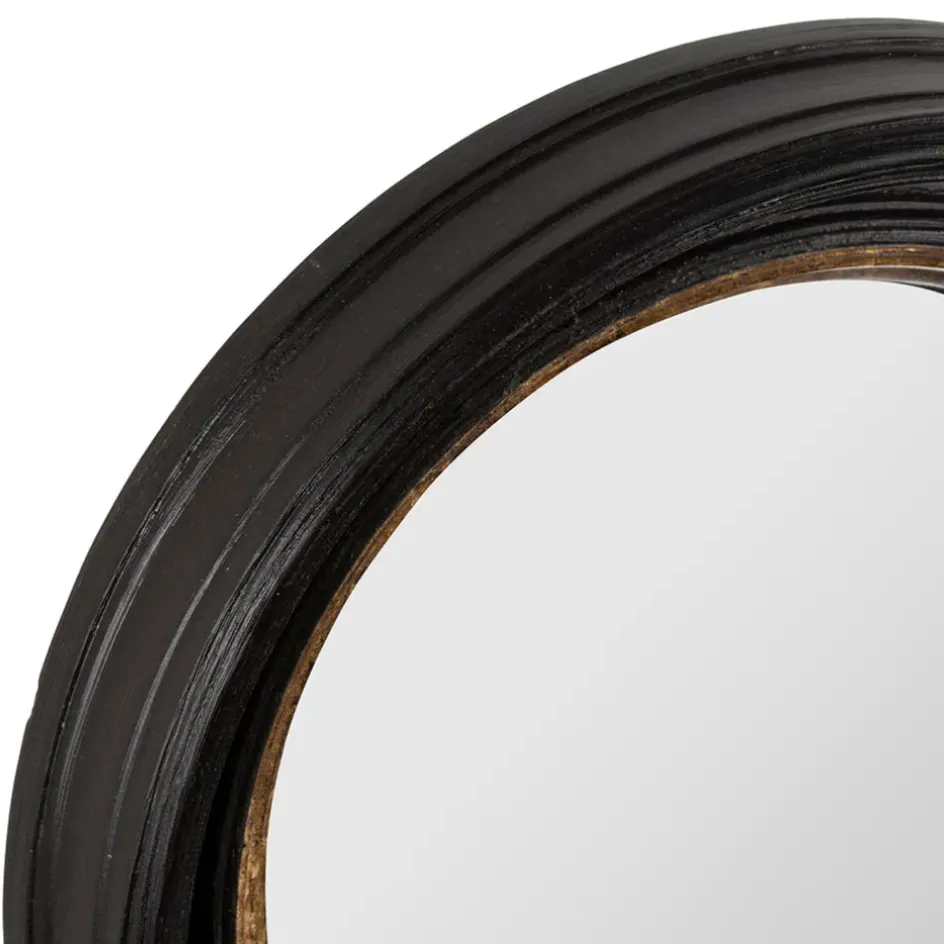 Fabrique de Styles Miroirs*Miroir rond oeil de sorciere noir et doré d33cm - Aureol
