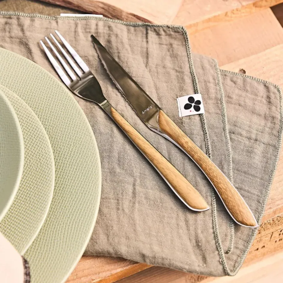 Fabrique de Styles Ménagères*Ménagère 24 pièces acier et effet bois - Eclat