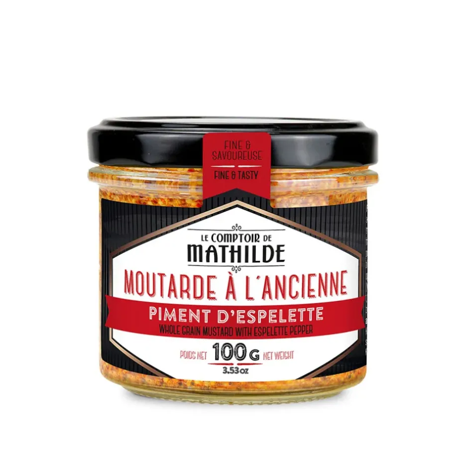 Fabrique de Styles Condiments Et Épices*Moutarde à l'ancienne au piment d'espelette - 100gr