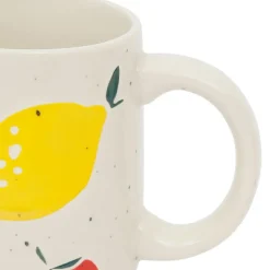 Fabrique de Styles Tasses Et Mugs*Mug en grès moucheté écru et 38cl - Les Fruits
