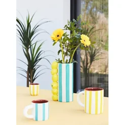 Fabrique de Styles Tasses Et Mugs*Mug en grès rayé jaune et blanc 40cl - Alaria