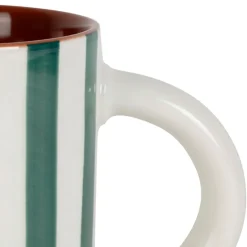 Fabrique de Styles Tasses Et Mugs*Mug en grès rayé émeraude et blanc 40cl - Alaria