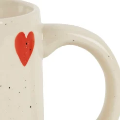 Fabrique de Styles Tasses Et Mugs*Mug Merci en grès et rouge moucheté 35cl - Famille