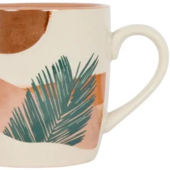 Fabrique de Styles Tasses Et Mugs*Mugs x2 et vert 30cl en porcelaine - sweet leaves