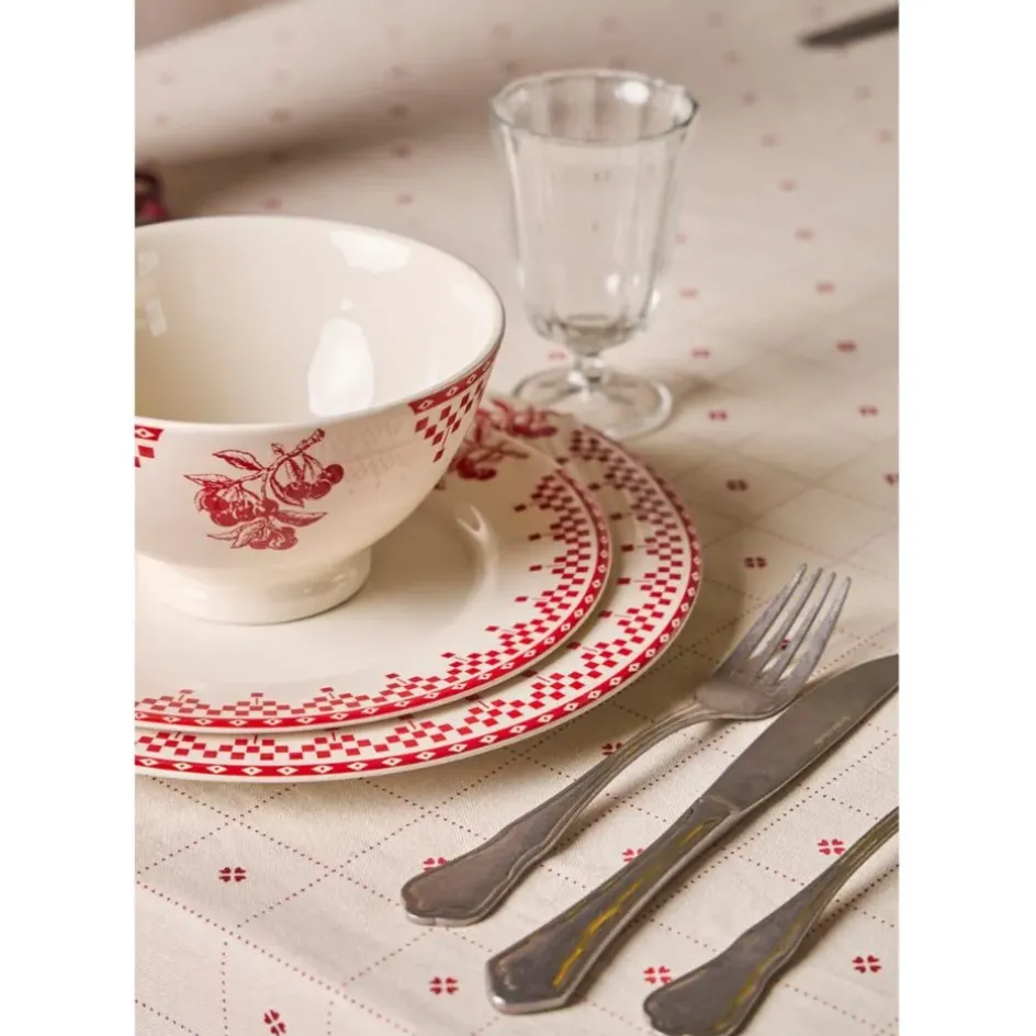 Fabrique de Styles Nappes*Nappe carrée en coton blanc et 160x160cm - P'tits cœurs