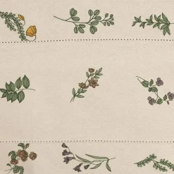 Fabrique de Styles Nappes*Nappe carrée en coton naturel et vert 160x160cm - Juline