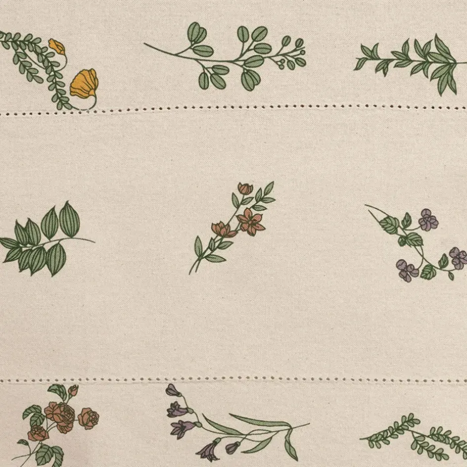 Fabrique de Styles Nappes*Nappe carrée en coton naturel et vert 160x160cm - Juline