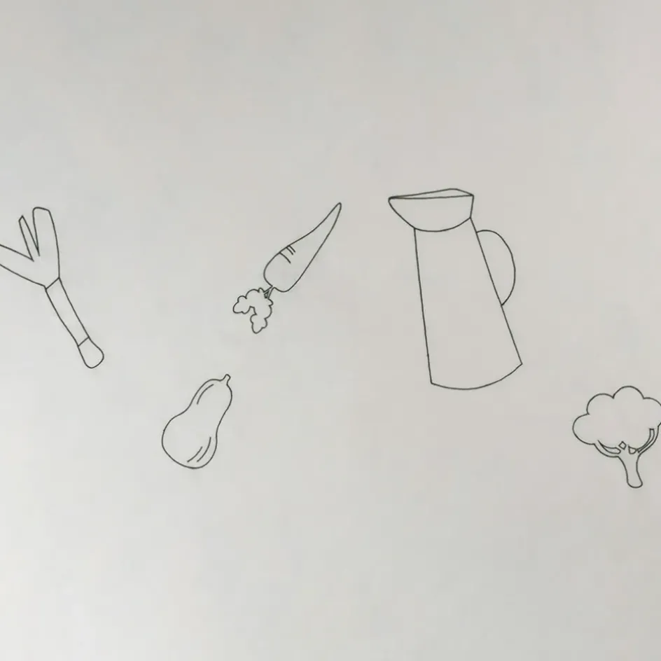 Fabrique de Styles Nappes*Nappe en coton écru 250x145cm - P'tit légumes